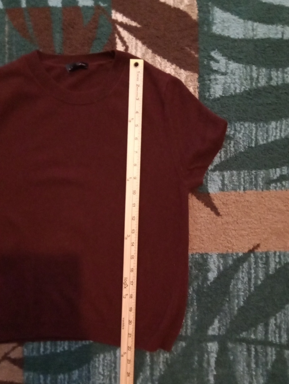 Quince Mongolian Cashmere Short Sleeve Burgundy Quiet Luxy Minimalist Sz LARGE View 6